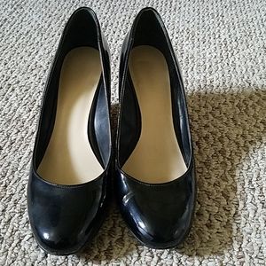 Black wedge with cork heel